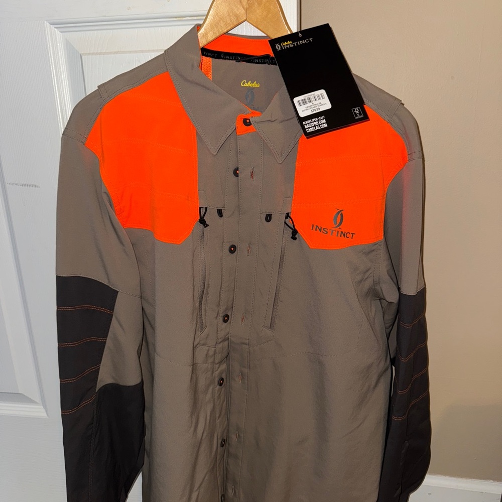 NWT Cabela's Instinct Men's Orange and Gray Jacket